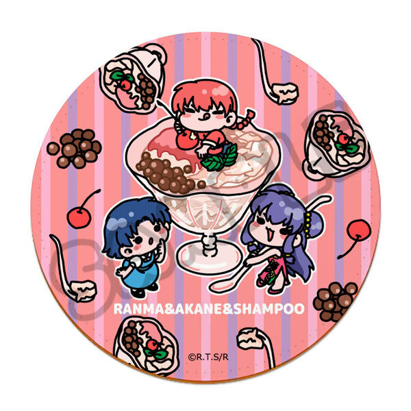 亂馬1/2日版皮革杯墊-百匯(亂馬&天道茜&珊璞)