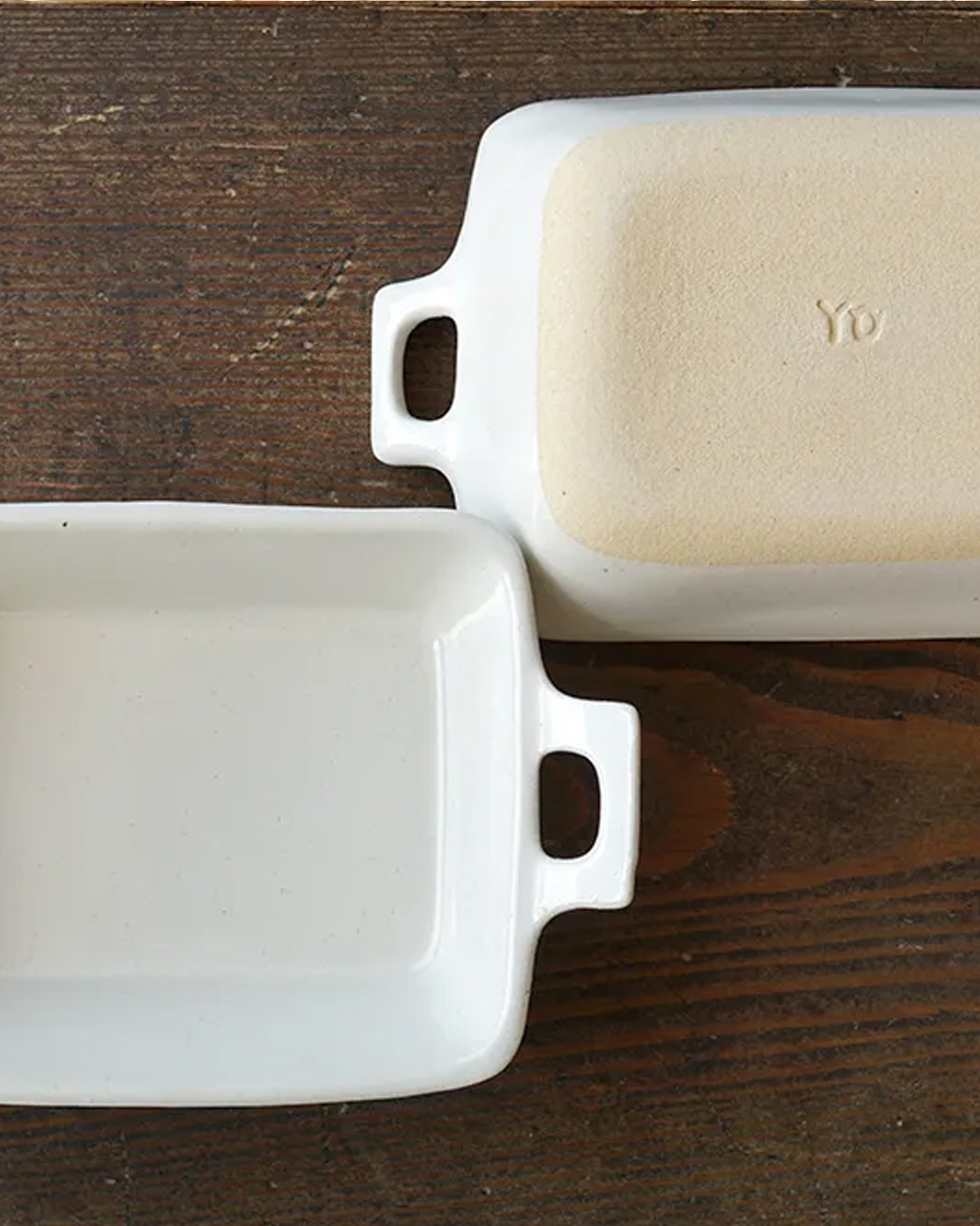 餐店風 雙耳配菜盤 白色｜益子燒