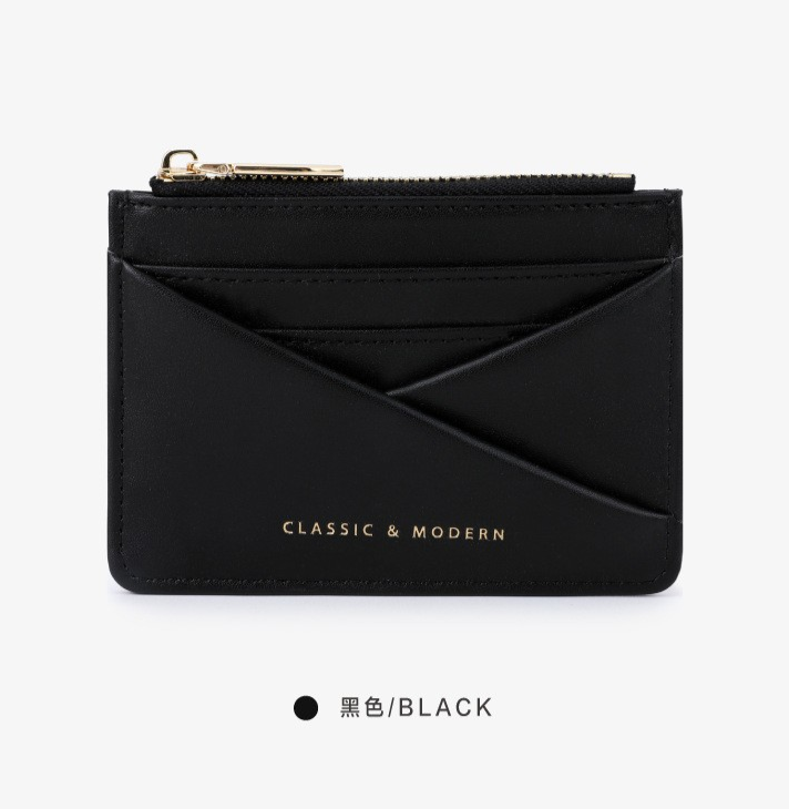 INS Style Korean Luxe Color Zipper Card Holder