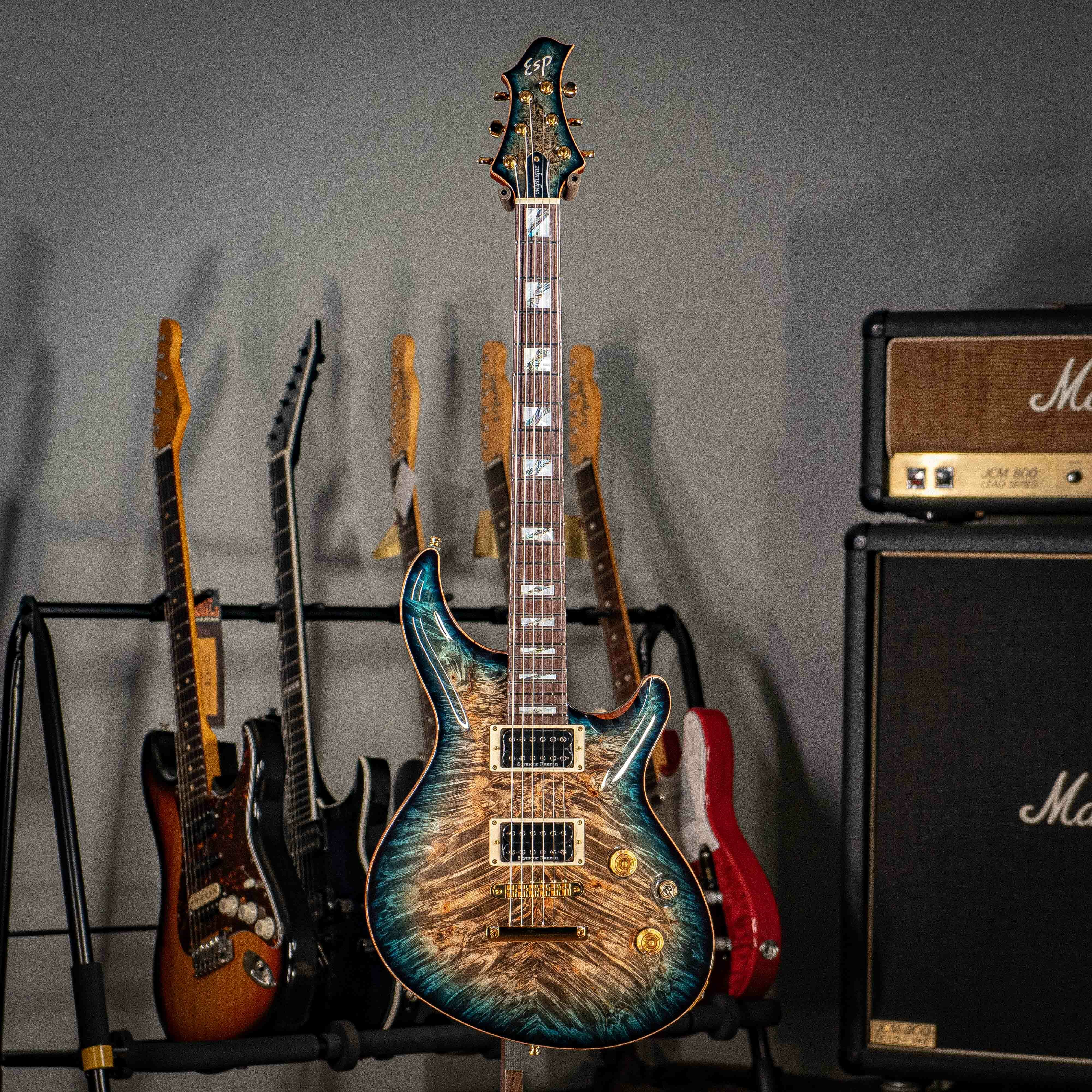 日廠 ESP ORIGINAL MYSTIQUE-CTM BM Reptile Blue Burst 電吉他