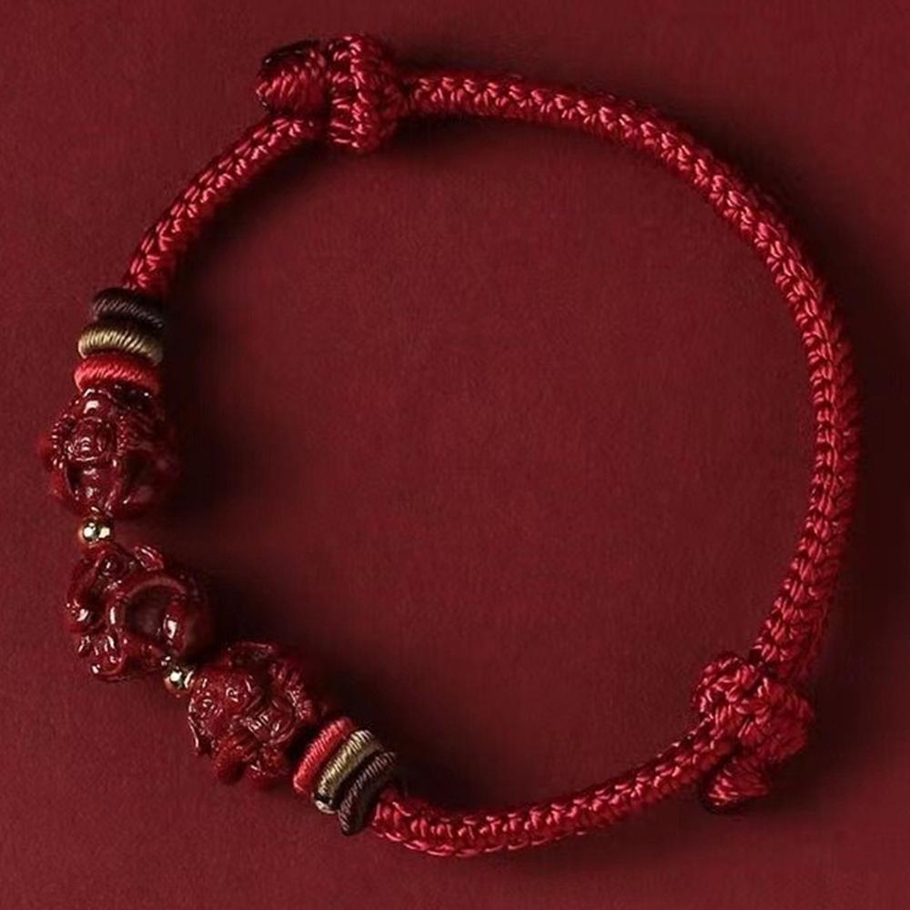 硃砂手鍊 手繩 手工編織 五行手鍊 十二生肖 生肖手鍊 三合生肖 本命年 紅繩 開運 幸運手環 招財納福 保平安 245