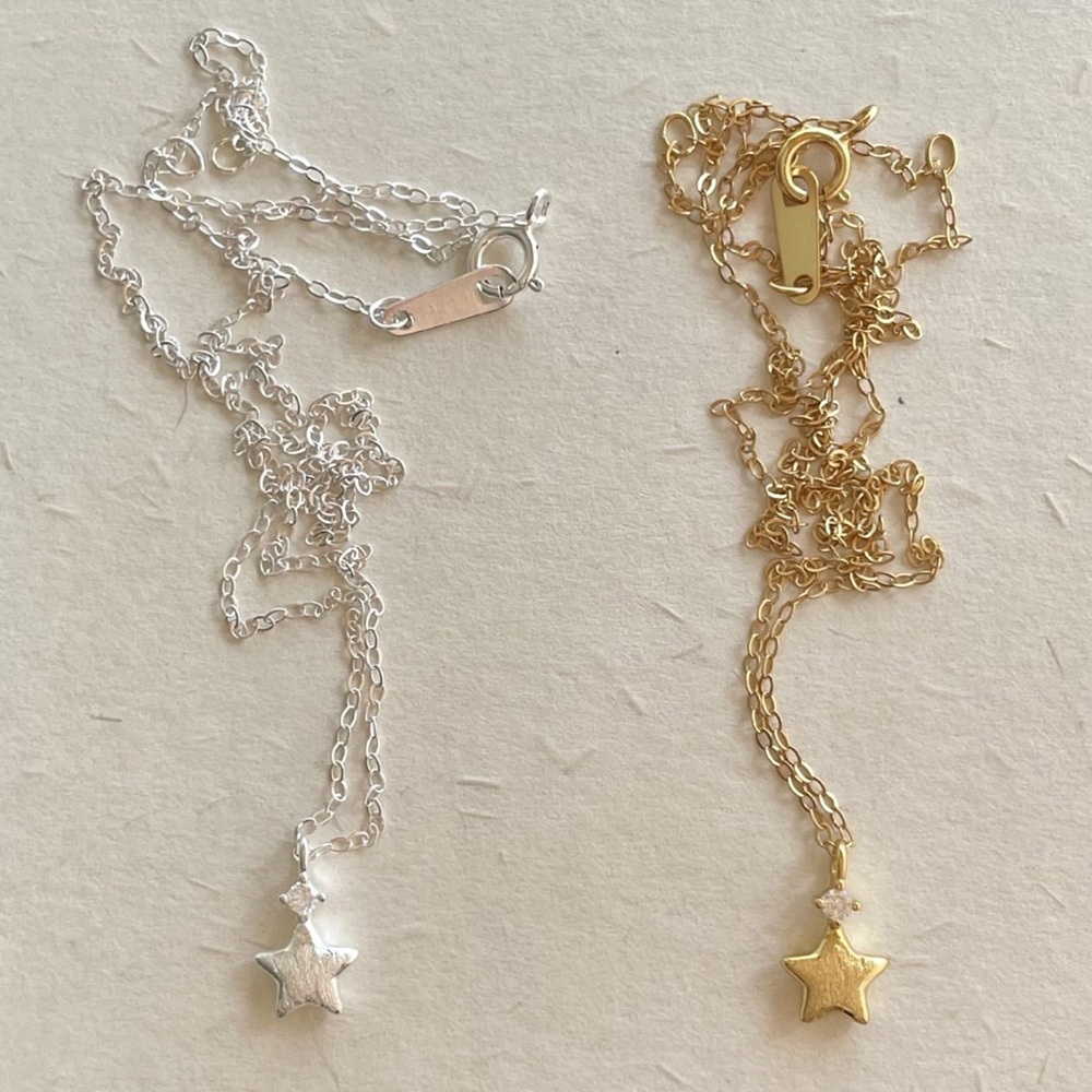 925純銀項鍊 18k金項鍊 項鍊 女生項鍊 星星項鍊 鋯石 吊飾 鎖骨鏈 小眾設計 個性項鍊 韓國飾品 小禮物 359