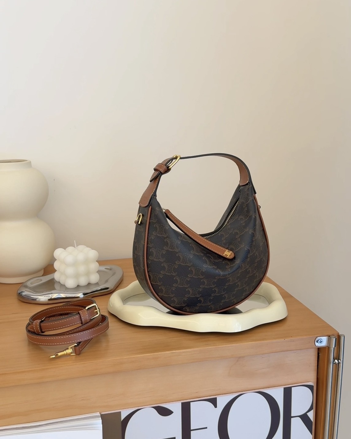 CELINE｜TEEN LULU 腋下包 黑老花