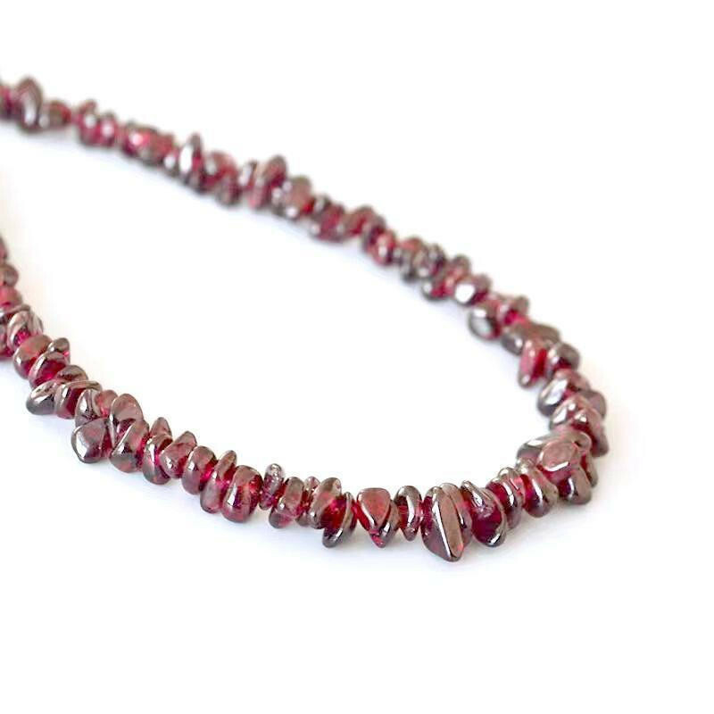 項鍊 女生飾品 石榴石 小眾設計 彩色串珠 酒紅色項鍊 水晶項鍊 鎖骨鏈 個性項鍊 配件 ins風 女生禮物 343