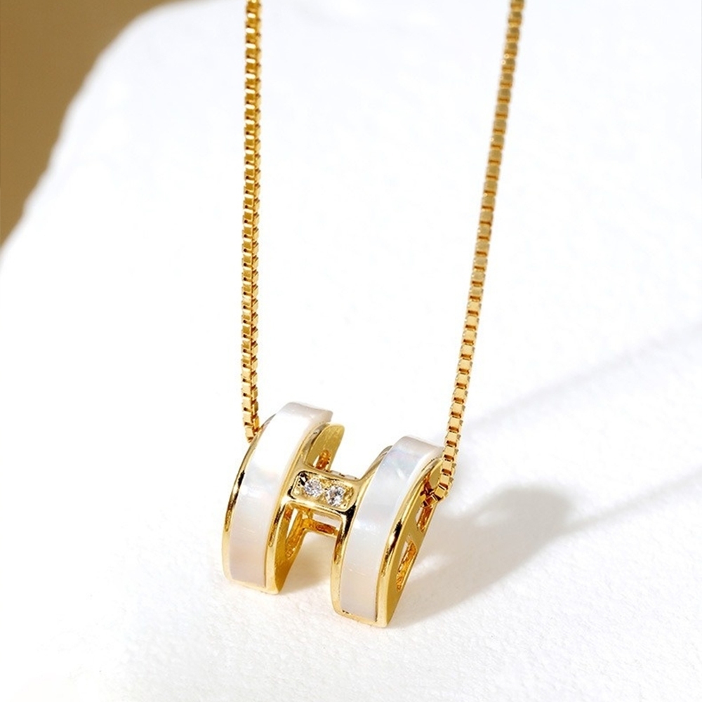 925 純銀項鍊 吊飾 鎖骨鏈 項鍊 女生項鍊 吊墜 h字母項鍊 小眾設計 高級感 配飾 簡約ins風 閨蜜項鍊 339