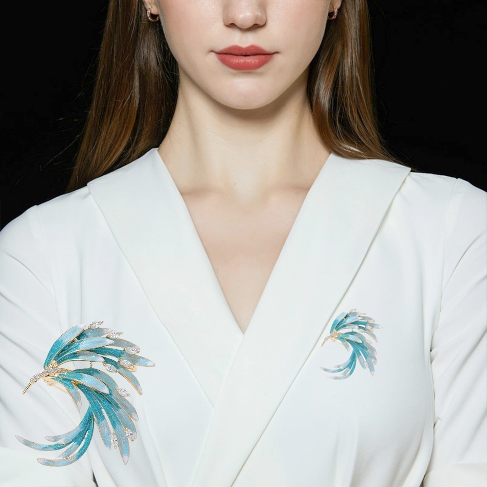 胸針 別針 金屬別針 復古胸針 新年胸針 旗袍胸針 造型胸針 鋯石 鳳凰 配飾 優雅 配件 送媽媽 情人節禮物 011