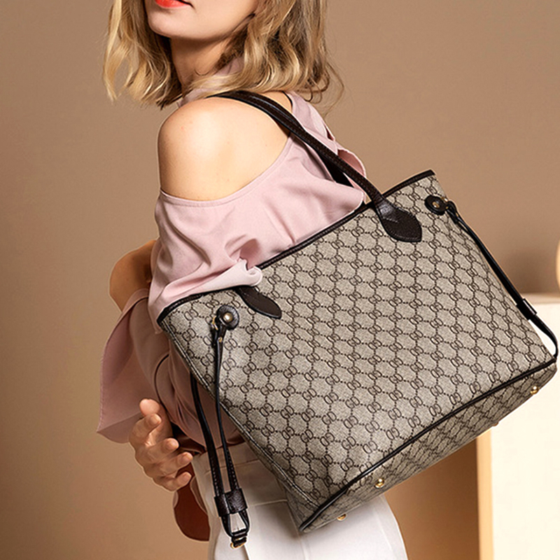 包包女 包包 托特包 托特包女生 大容量包包 皮革托特包 復古時尚印花包包 大容量托特包 大包包女 精品托特包 350