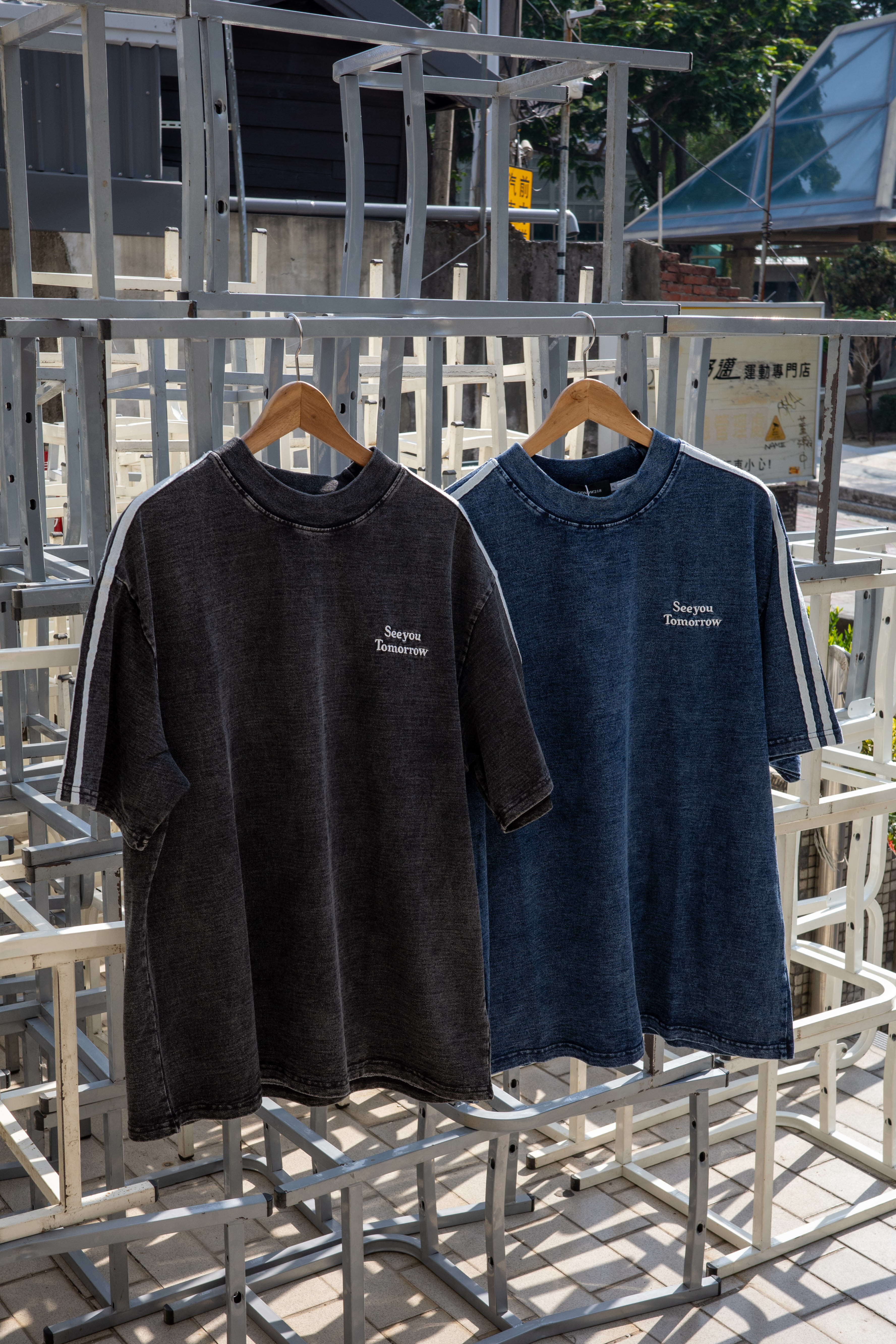 BSCP 爆款 水洗牛仔短T 兩色 XY2520