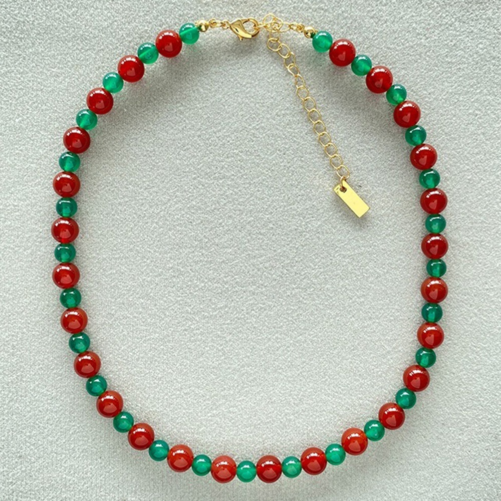 項鍊 紅瑪瑙 串珠項鍊 小眾 設計感 百搭 鎖骨鏈 頸鏈 情侶項鍊 項鍊女 項鍊男 原住民項鍊 復古 個性項鍊 314