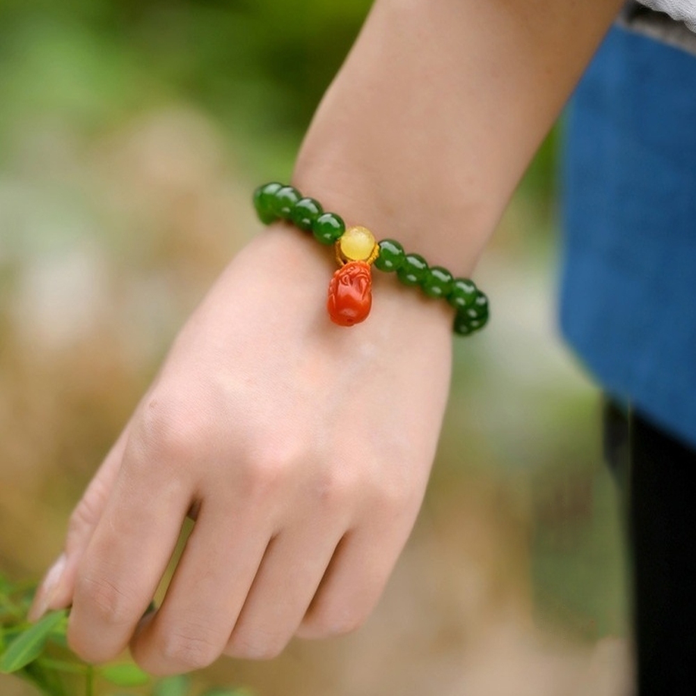 手鍊 手珠 佛珠 玉珠手串 玉手鍊 和田玉手串 南紅瑪瑙 貔貅吊飾 水晶手串 女生飾品 招財手鍊 保平安 禮物 210