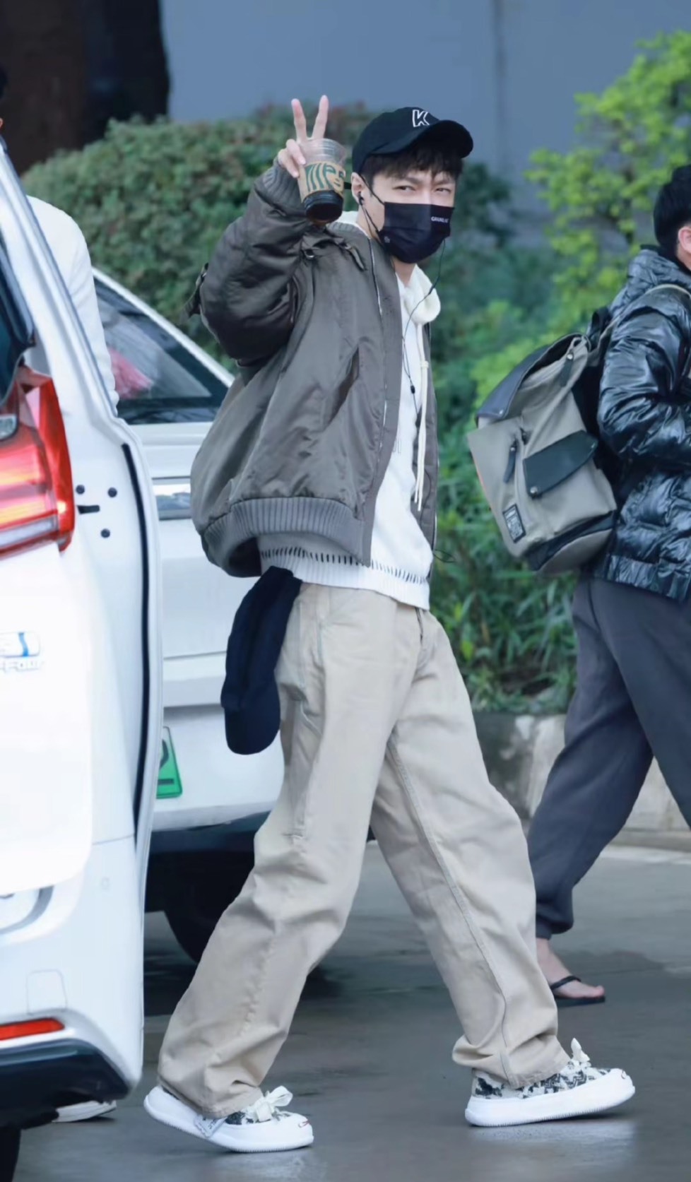 SMILEREPUBLIC 起司貓 厚底帆布鞋 黑白配 男女同款