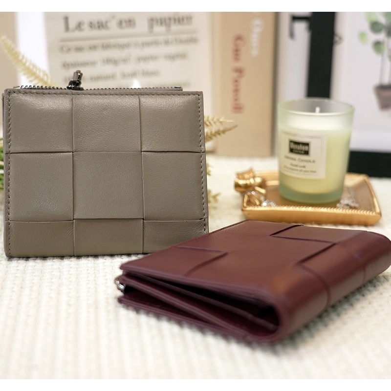 中夾 皮夾女 中夾女生 零錢包 錢包 真皮錢包 真皮皮包 羊皮 編織錢包 真皮皮夾 中夾 卡夾 卡夾包 拉鍊短夾 066