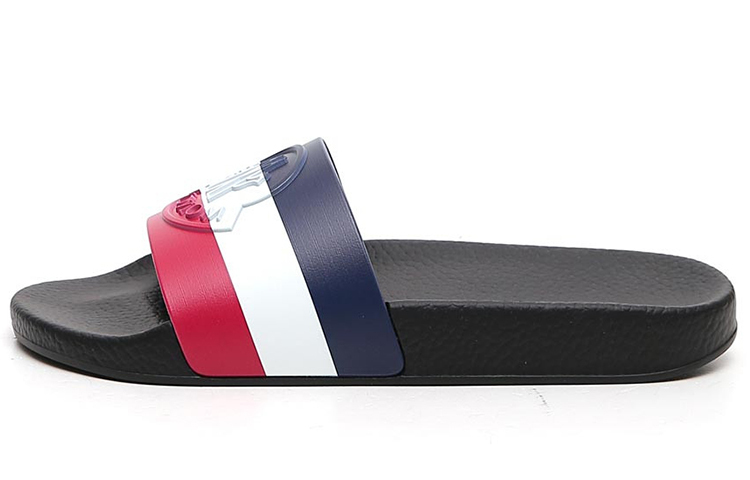 【代購】Moncler Basile Pool Slides Black Tricolour