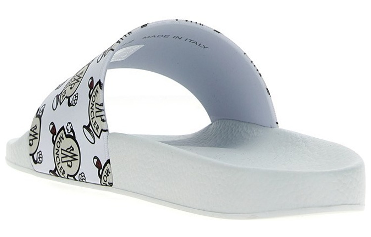 【代購】Moncler Basile Slide Logo Print White