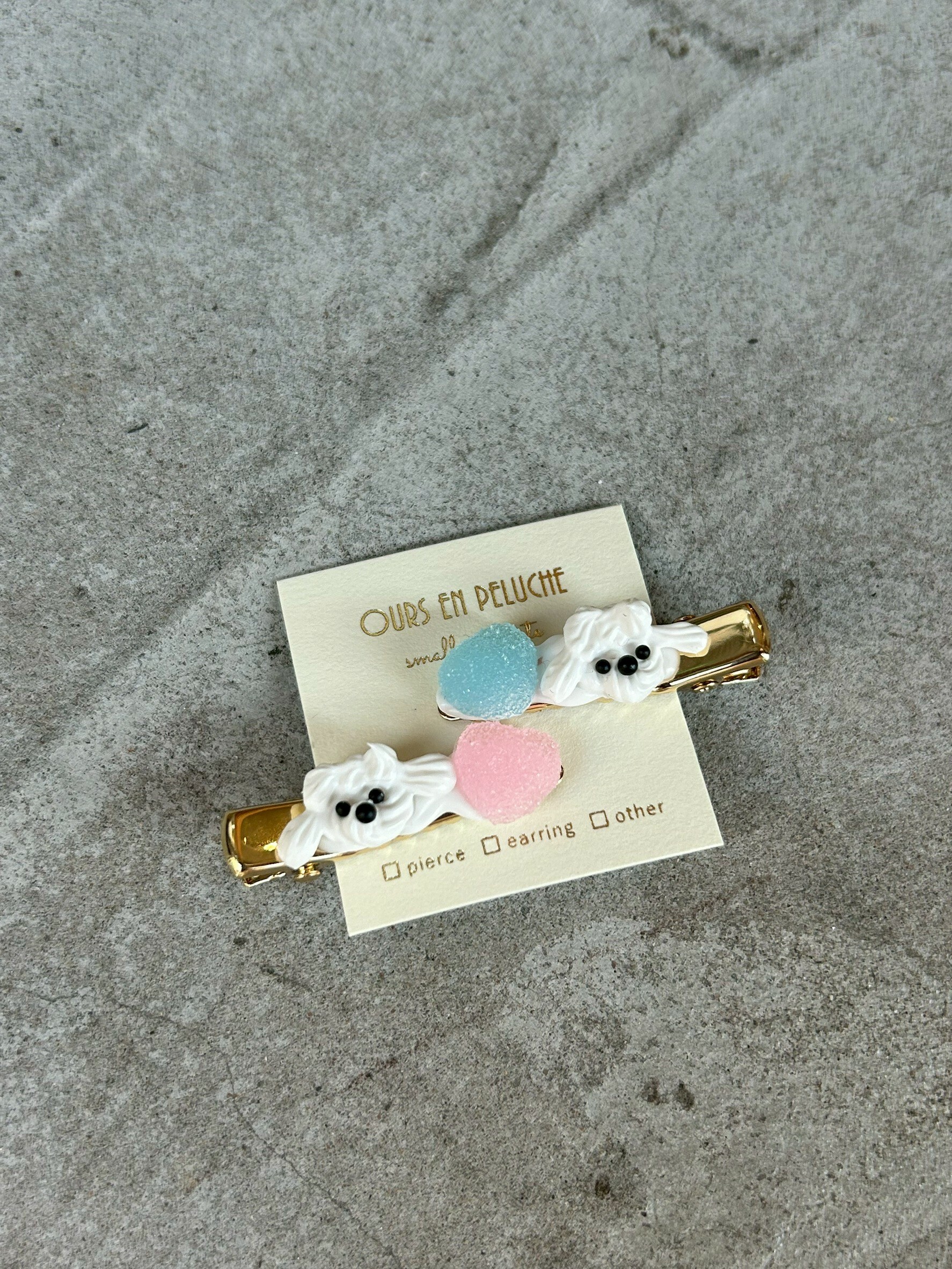 [OURS EN PELUCHE] 奶油小狗X軟糖髮夾 | NO.15