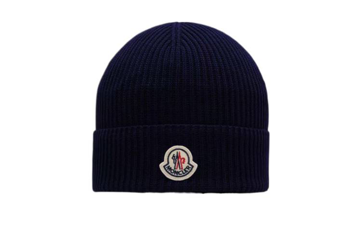 【代購】Moncler Logo Patch Ribbed-Knit Beanie