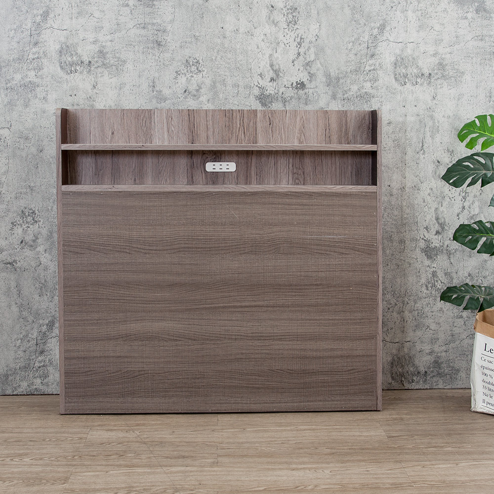 米恩3.5尺單人/5尺雙人加厚收納型床頭片-附插座(六色可選-不含床底及床墊)