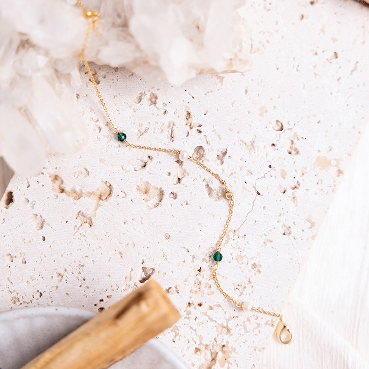 五月誕生石 • 風信子 • 重生的愛 – 珍珠祖母綠 – 手鍊