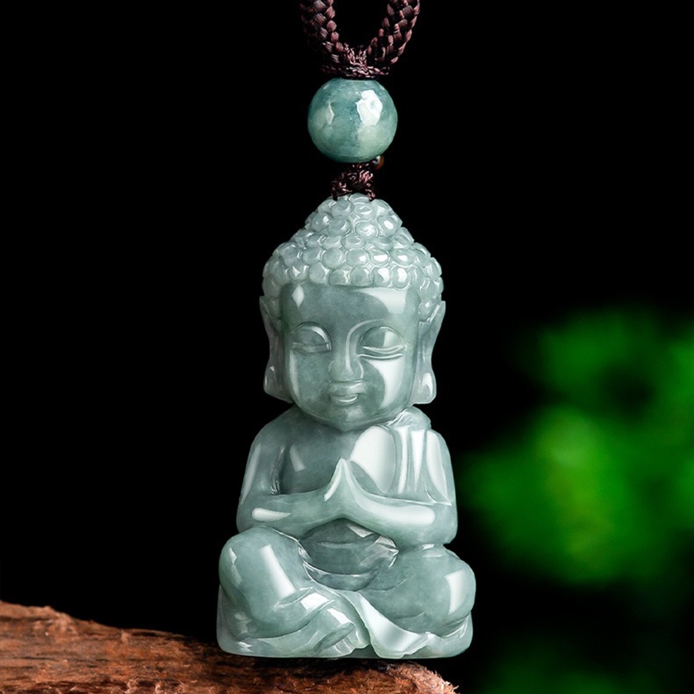 項鍊 女生項鍊 佛祖 翡翠 玉石掛件 護身符 平安牌 避邪消灾 保平安 開運招財 玉珮玉墜 吊墜 佛祖項鍊 禮物 204