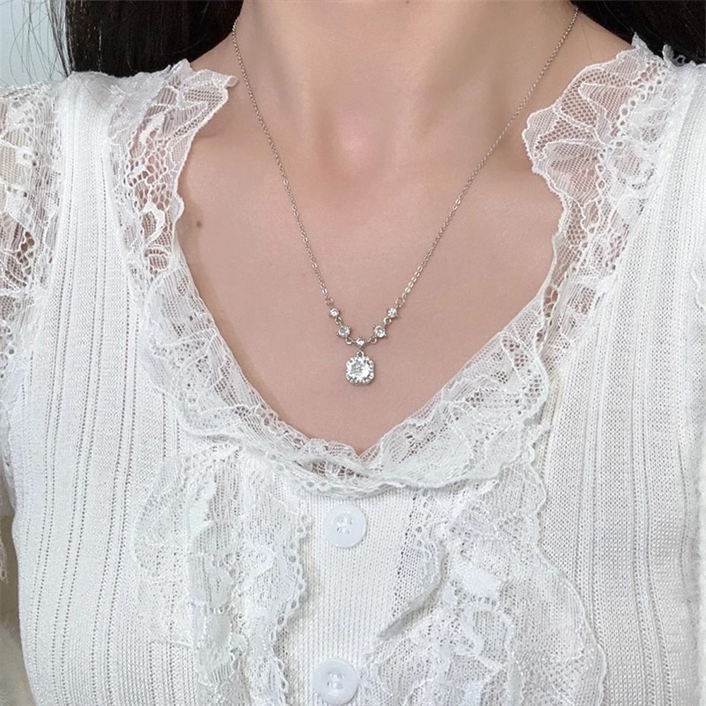 項鍊 純銀項鍊 鋯石 鎖骨鏈 配飾 純銀項鍊 銀項鍊 999 純銀項鍊 閨蜜項鍊 女生項鍊 情侶項鍊 情侶禮物 297