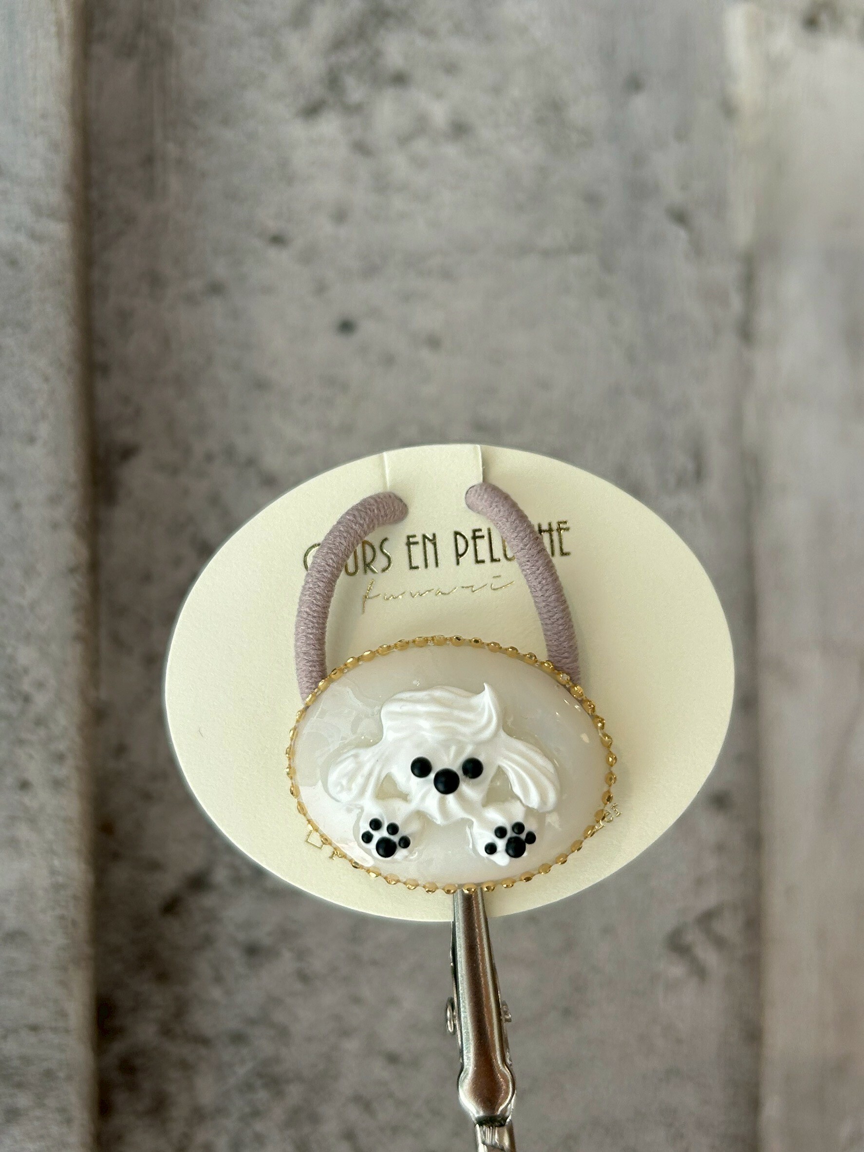 [OURS EN PELUCHE] 奶油小狗髮圈 | NO.18