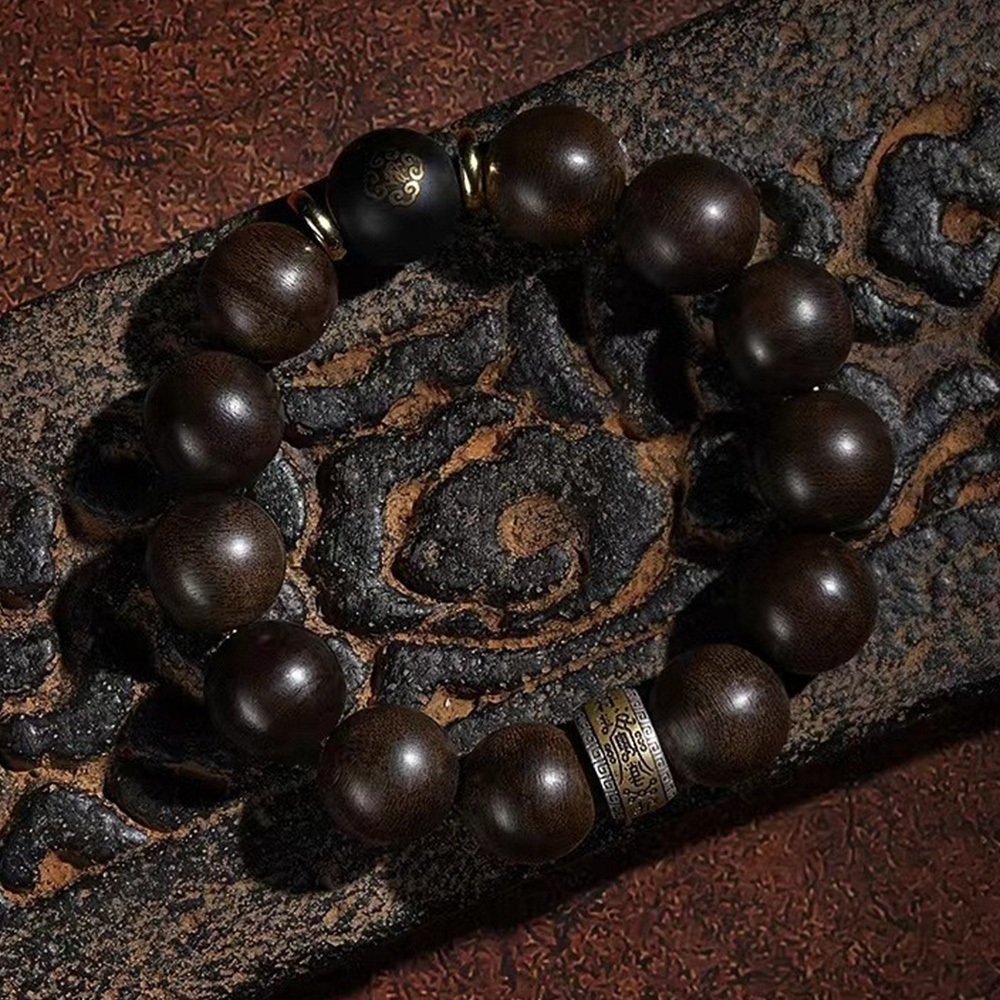 沉香 手串 黑曜石 檀木 手鏈 本命佛 菩薩 平安手鏈  沉香手串 手鍊男 彌勒佛 地藏王 如來佛祖 男生禮物 193