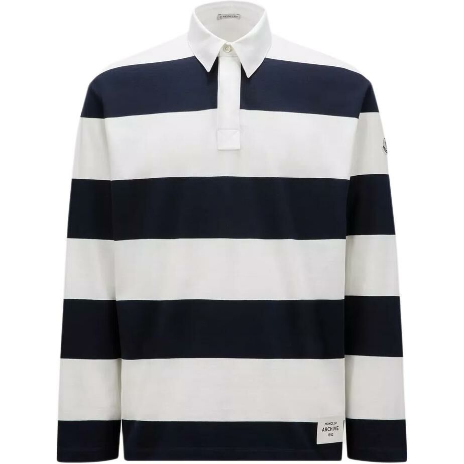 【代購】Moncler Striped Long Sleeved Polo Shirt