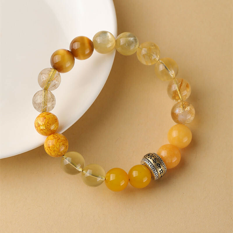 手鍊 手環 佛珠手串 五行補土 缺土手鍊 五行多寶手串 黃水晶手鍊 瑪瑙手鍊 招財手鍊 廣結善緣 聚財手鍊 禮物 185