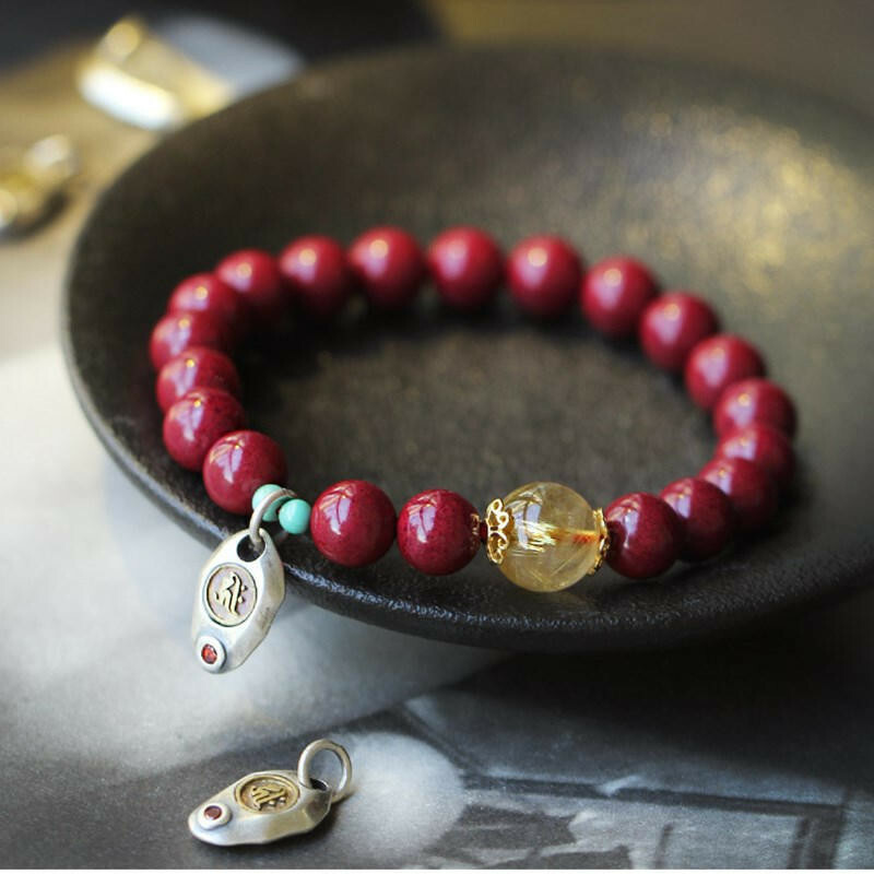 手環 手串 佛珠 紫金砂手鍊 復古手鍊 金髮晶手鍊 避邪手鍊 保平安 化太歲 開運 鎮煞 祈福納財 女手鍊 禮物 181