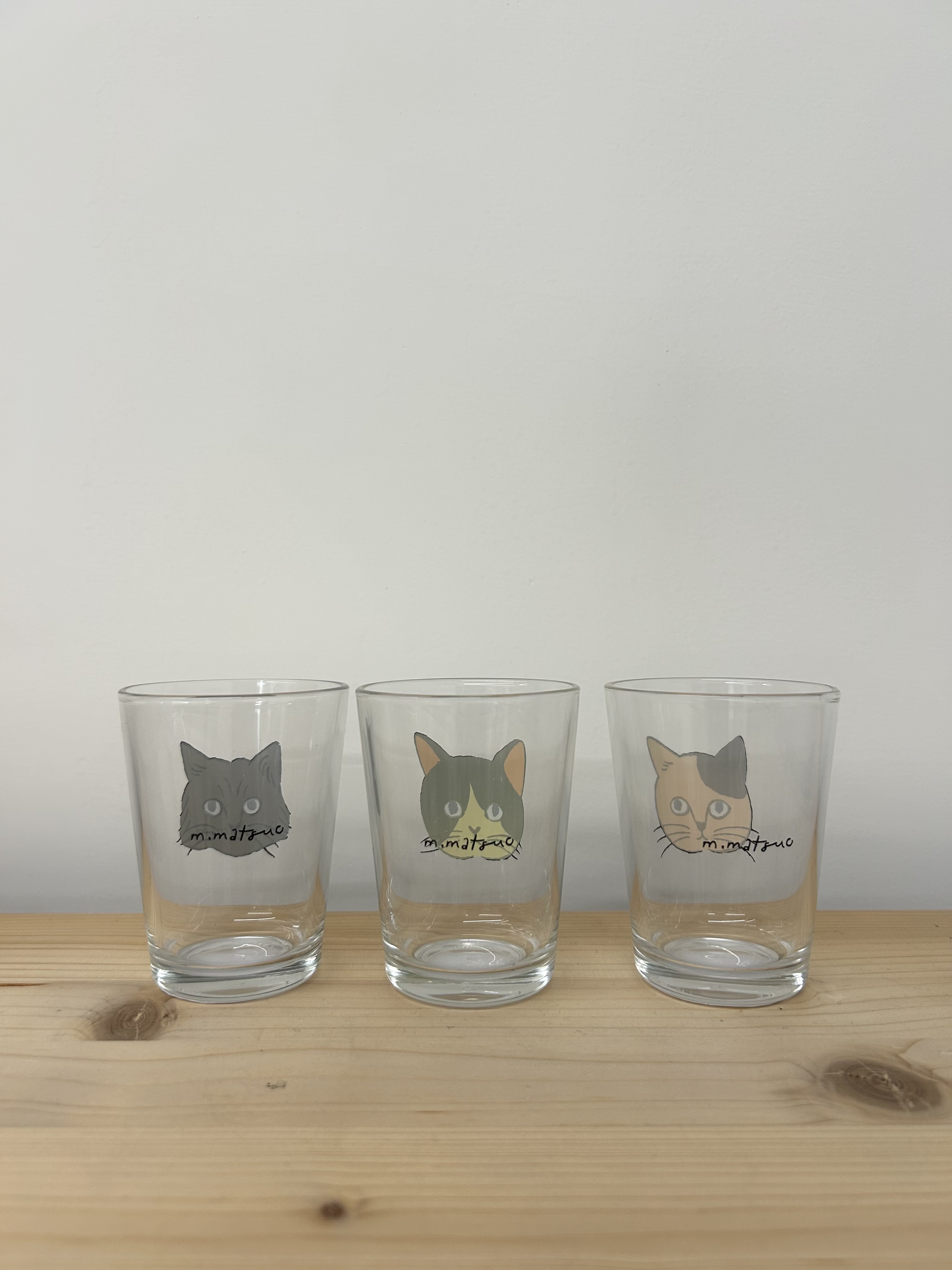 松尾美雪 cat face 迷你玻璃杯