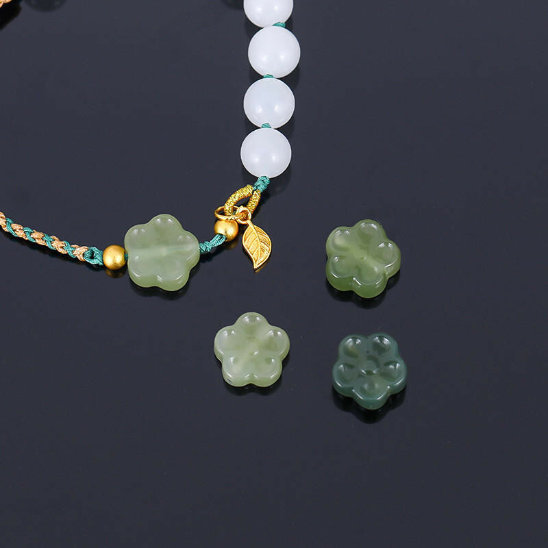 手鍊 手環 手串 編織手鍊 和田玉手鍊 梅花手鍊 吊墜手鍊 綠色手鍊 串珠手鍊 女手鍊 驅邪避煞 保平安 小禮物 162