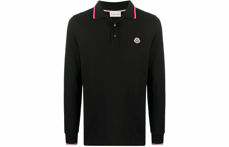 【代購】Moncler Logo Patch Long-Sleeved Polo Shirt