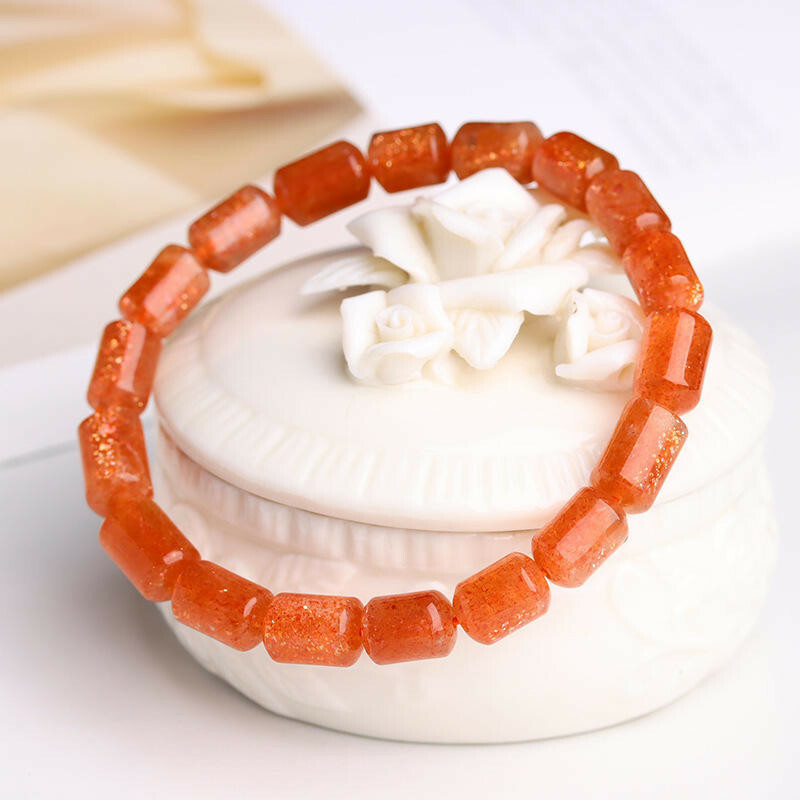 手鍊 手環 手串 水晶手鍊 金太陽石手鍊 日長石 金沙日光石 招桃花 招貴人 助事業 桃花手鍊 粉色手鍊 禮物 159