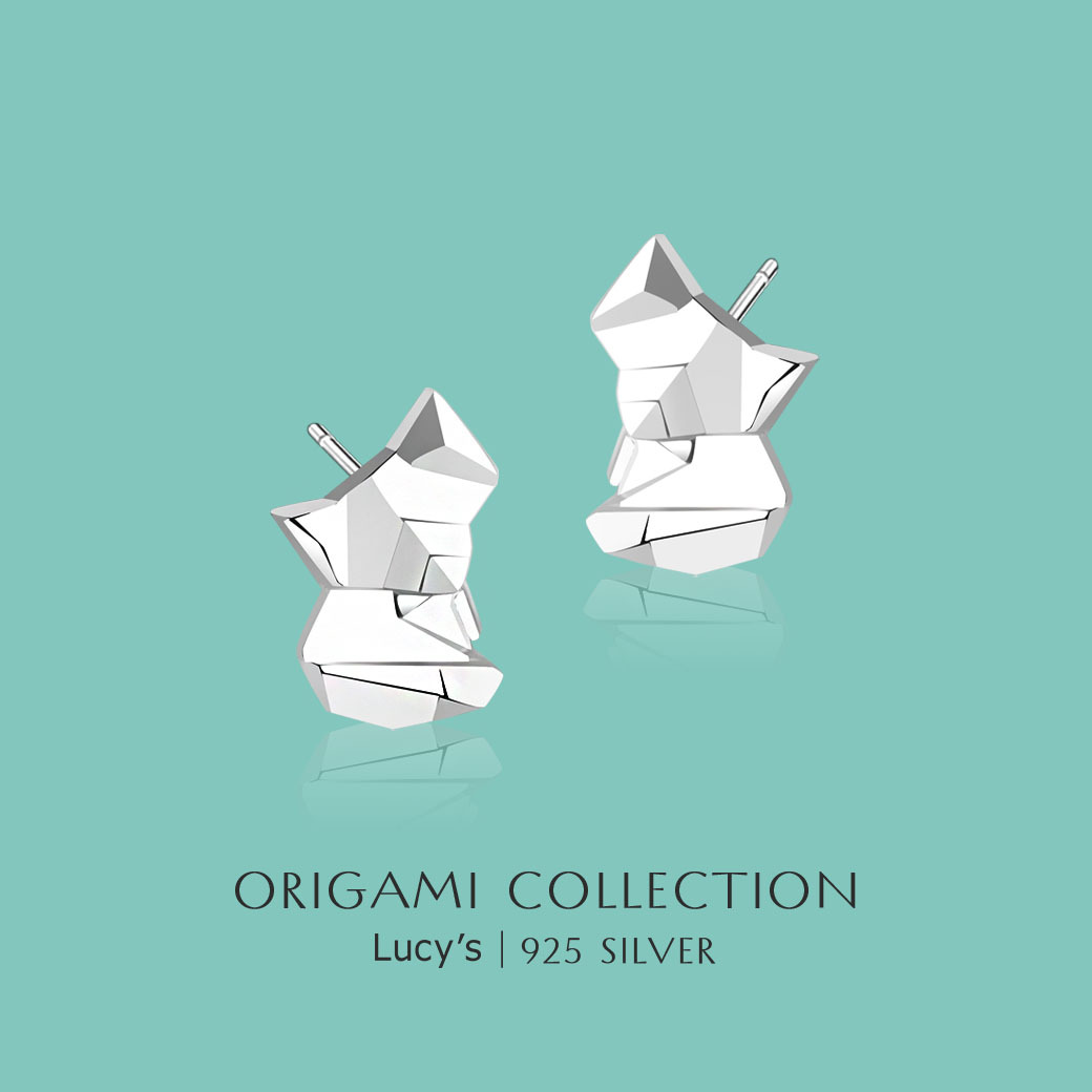 純銀摺紙系列｜狐狸 耳環 (17273)