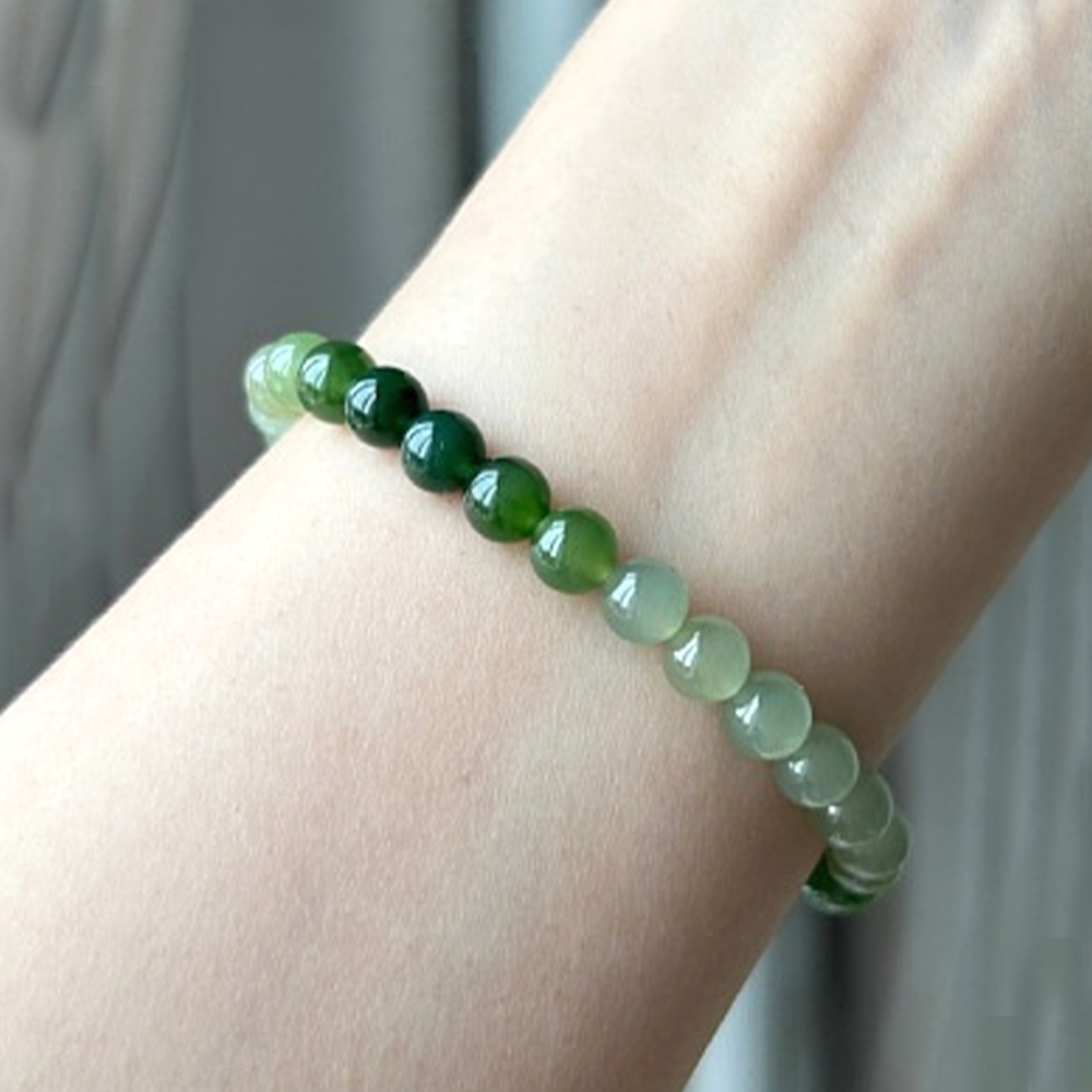 手鍊 手環 手串 和田玉手串 圓珠手鍊 漸變手鍊 碧玉手串 玉手鍊 保平安 驅邪納福 送長輩 送女生 生日禮物 157