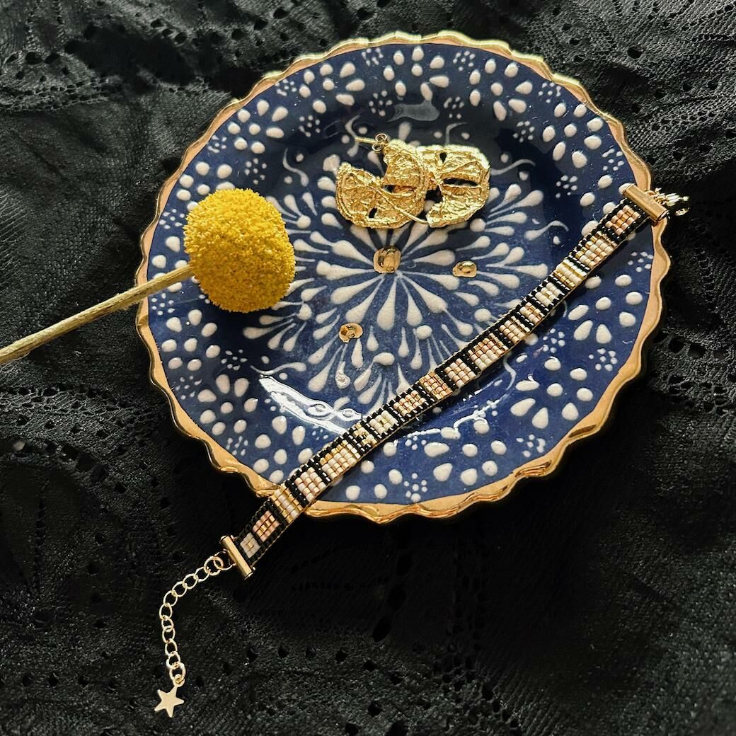 晝夜蘊金 | 寬帶串珠編織手鍊