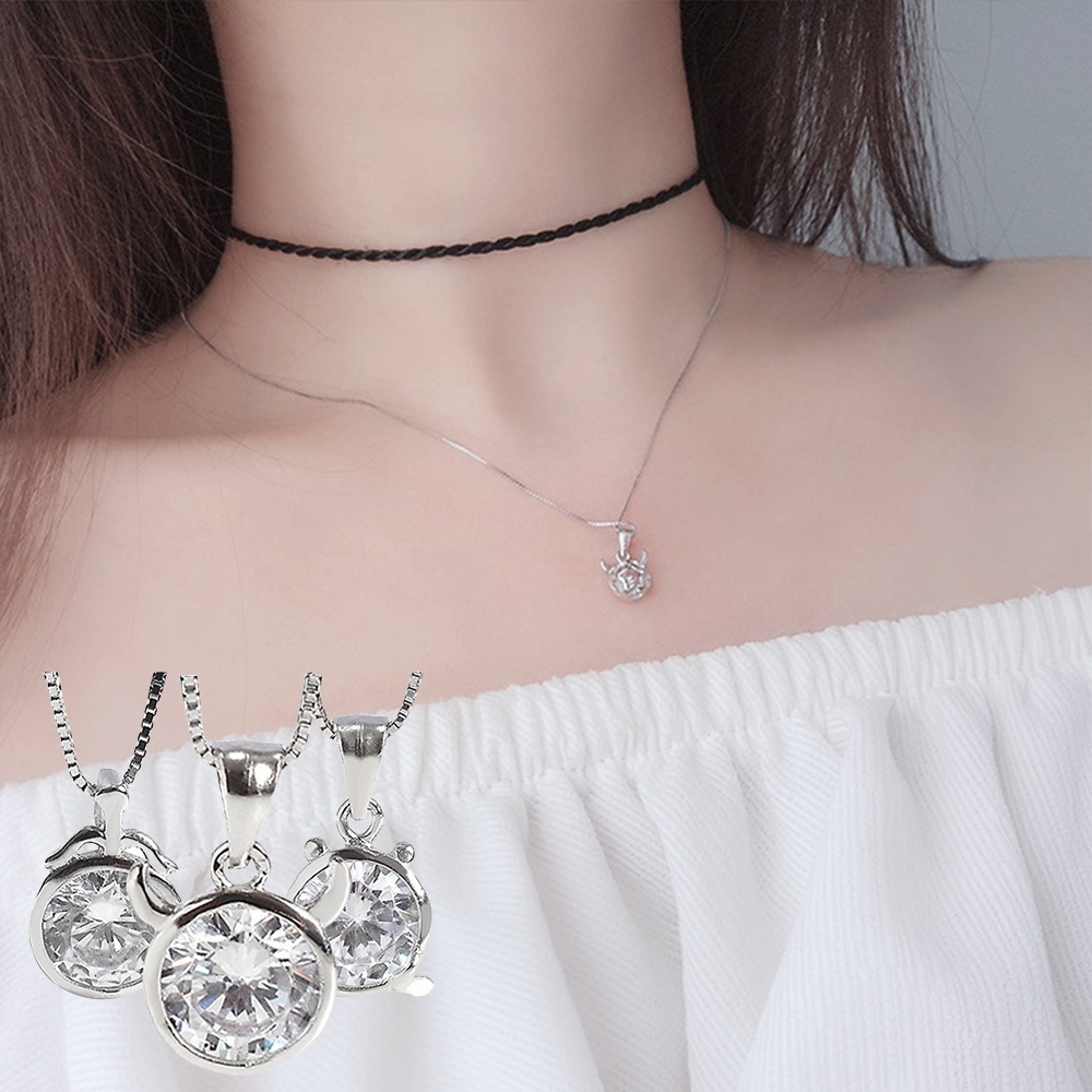 項鍊 純銀項鍊 鋯石項鍊 星座項鍊 情侶象鍊 銀項鍊 友誼項鍊 個性項鍊 韓國項鍊 氣質項鍊 鎖骨鍊 生日禮物 289