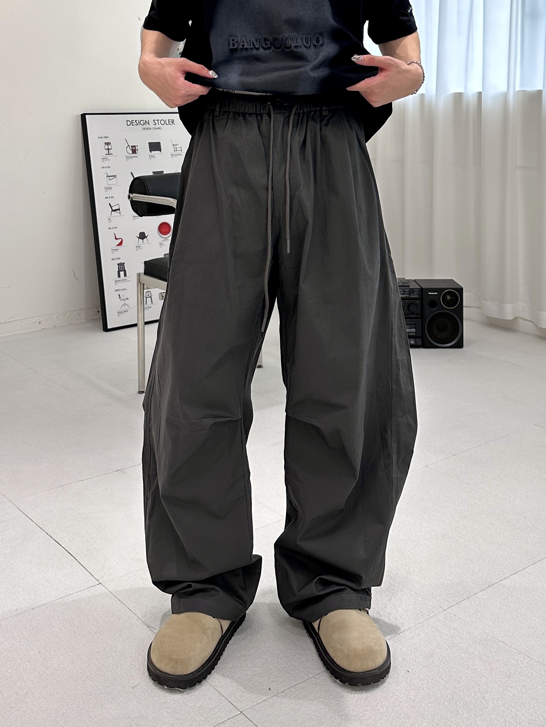 涼感 防曬 綁繩 活動尼龍褲
