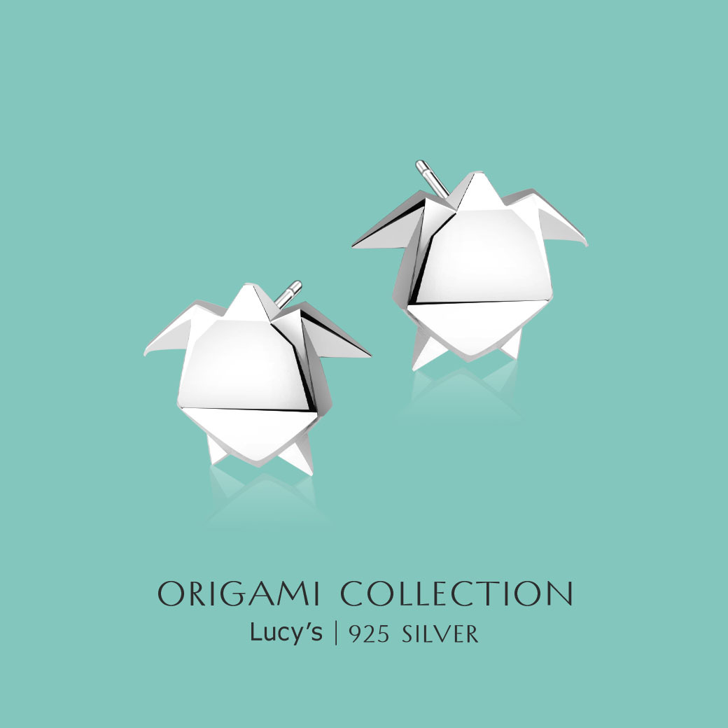 純銀摺紙系列｜海龜 耳環 (113548)