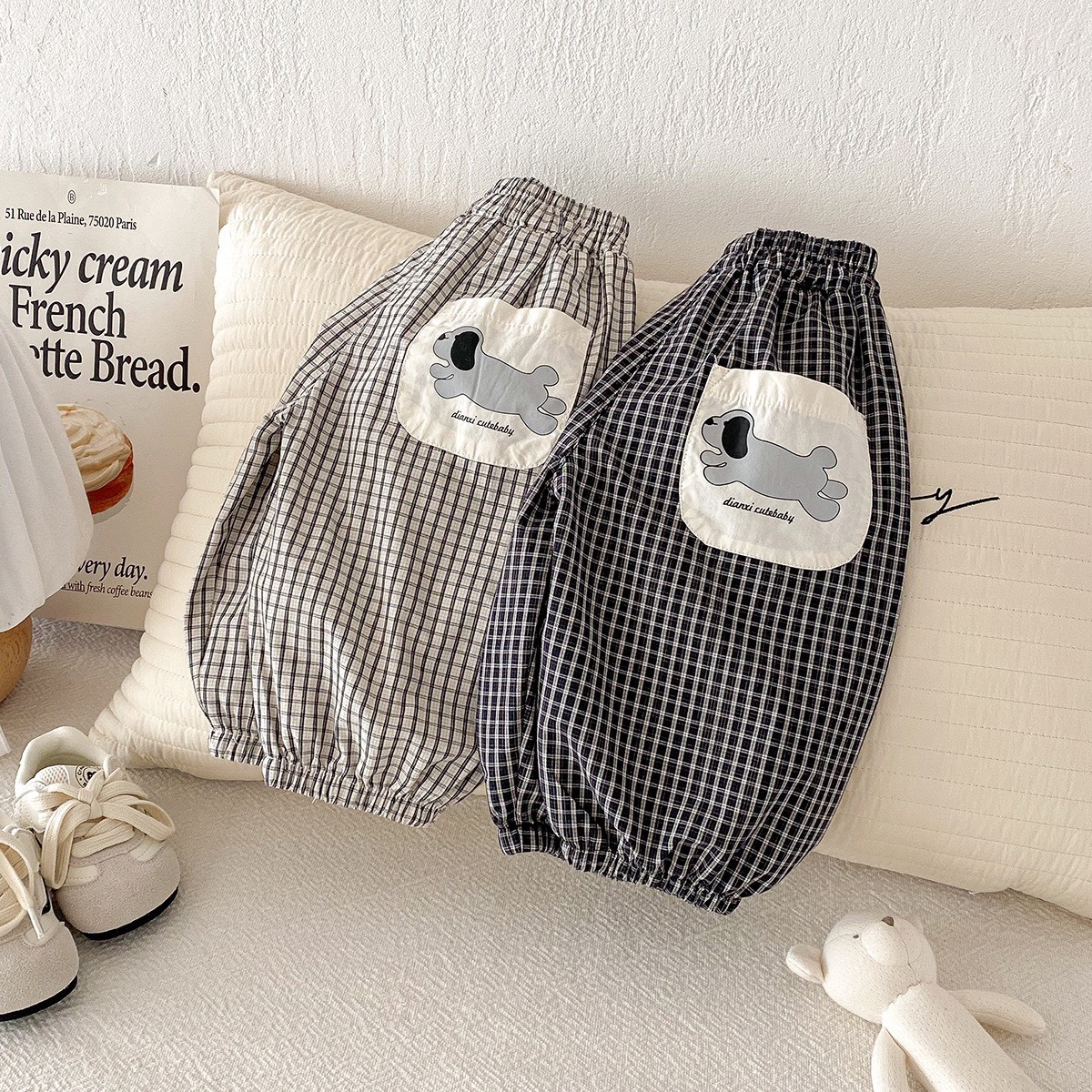 小格子狗狗防蚊褲