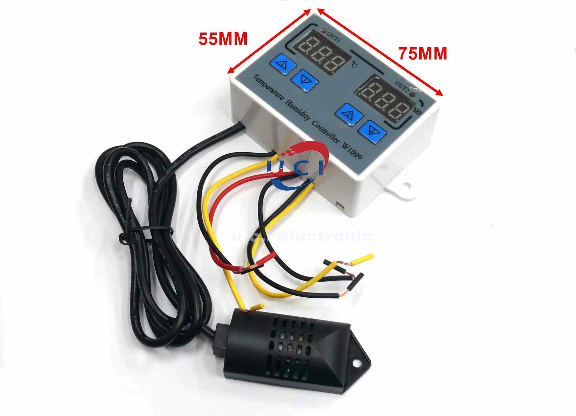 【UCI電子】(J-2) XK-W1099數顯溫濕度控制器 溫濕度控制兩用孵化恒濕 溫控器 溫度控制器