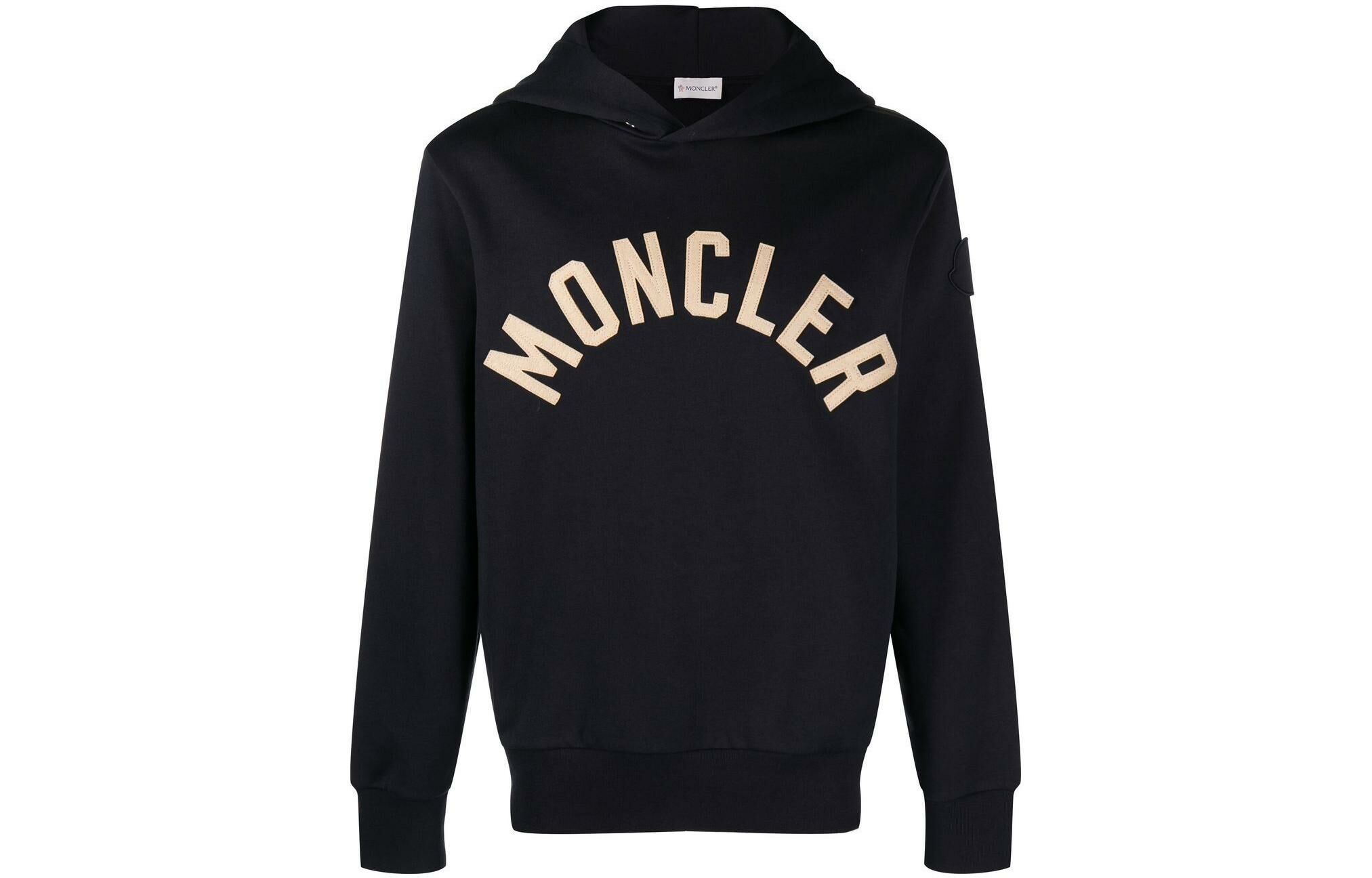 【代購】Moncler Curved Logo Plush Cotton Hoodie