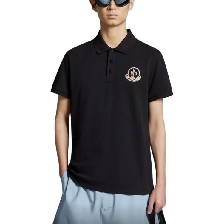【代購】Moncler Logo Embroidered Ribbed Collar Polo Shirt