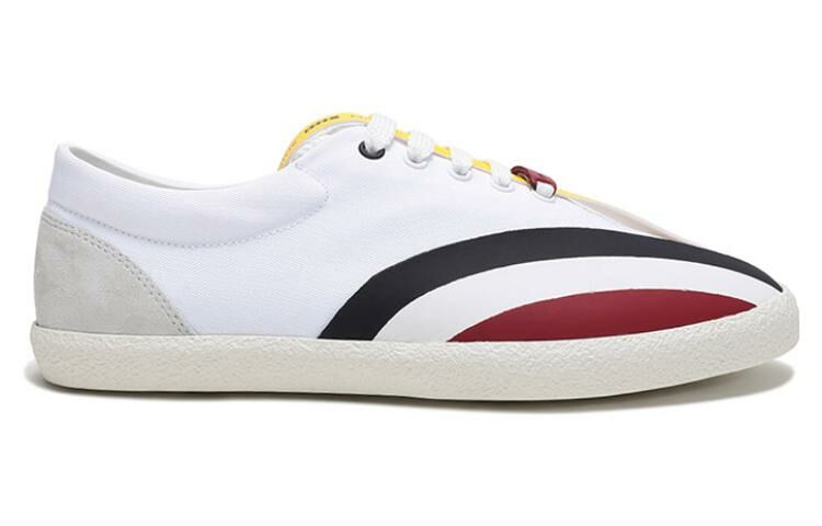 【代購】Moncler Stylish Skateboarding Shoes Men's White Red Yellow