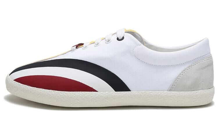 【代購】Moncler Stylish Skateboarding Shoes Men's White Red Yellow