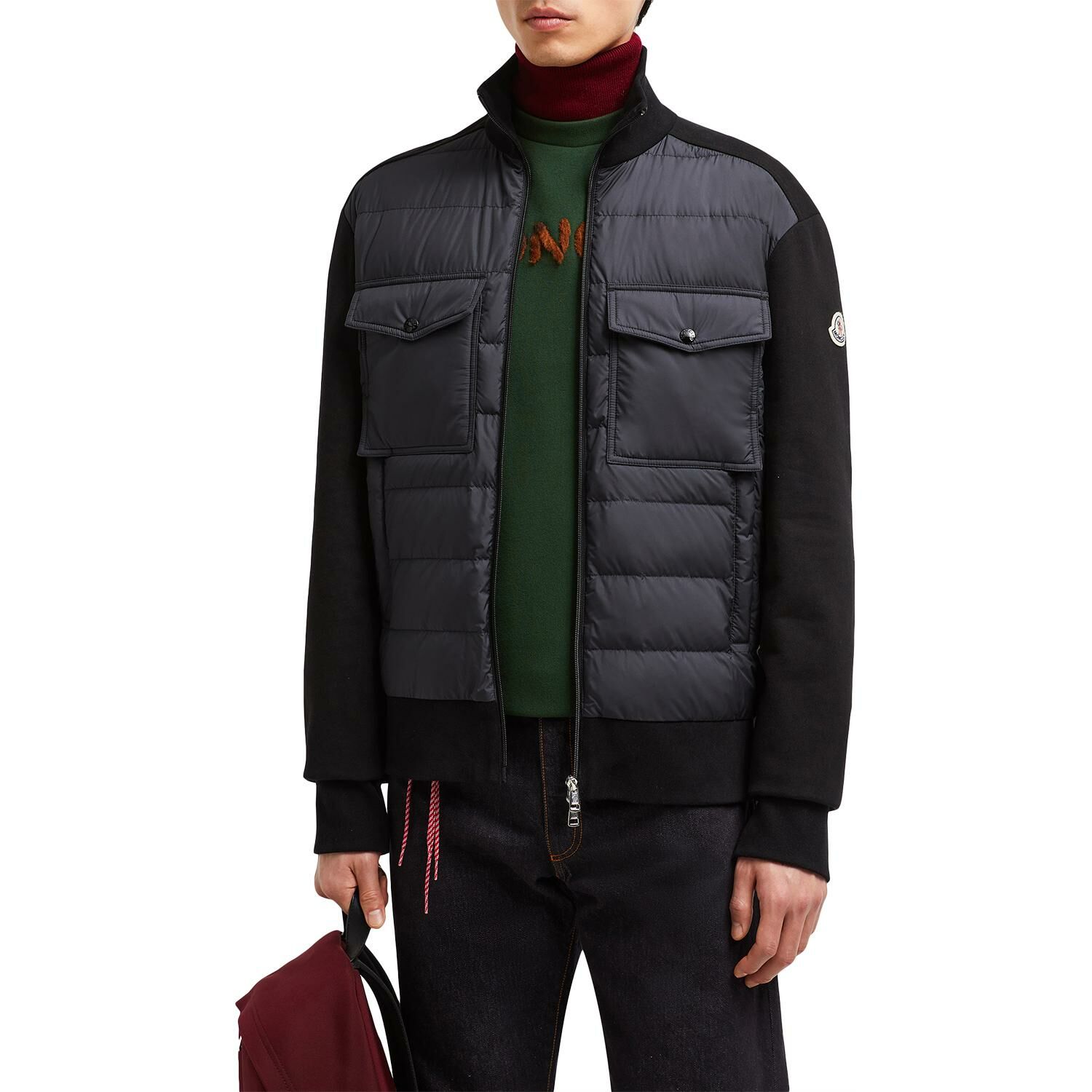【代購】Moncler Panelled Zip Up Padded Jacket