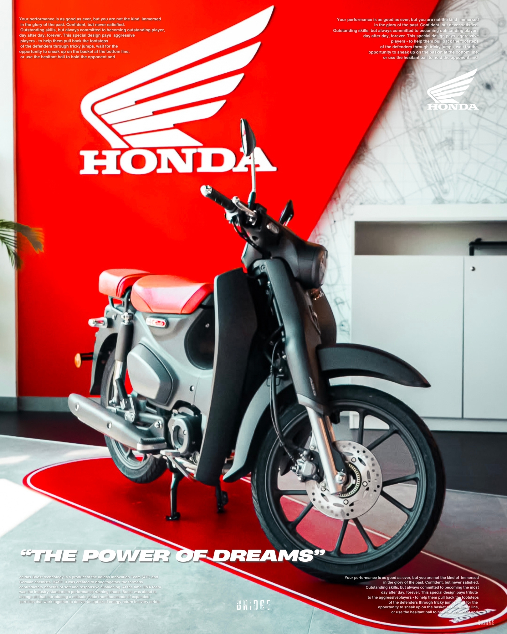 『The Power of Dreams 夢想之翼 🪽』Honda Original Wing T-shirts “White/Black”