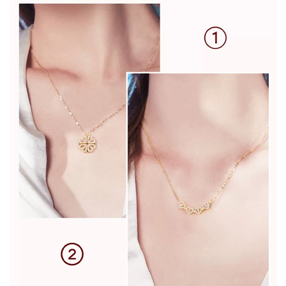 項鍊 純銀項鍊 四葉草項鍊 幸運草項鍊 抗氧化 鋯石項鍊 氣質項鍊 吊墜項鍊 鎖骨鏈 生日禮物 七夕禮物 送女友 283