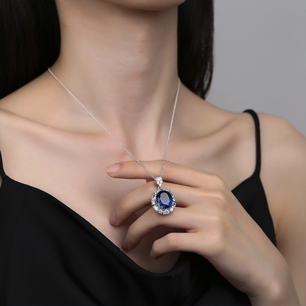 項鍊 純銀項鍊 高級飾品 歐美項鍊 吊墜項鍊 高碳鑽 優雅貴氣 復古項鍊 藍鑽項鍊 祖母綠項鍊 送女生 生日禮物 276