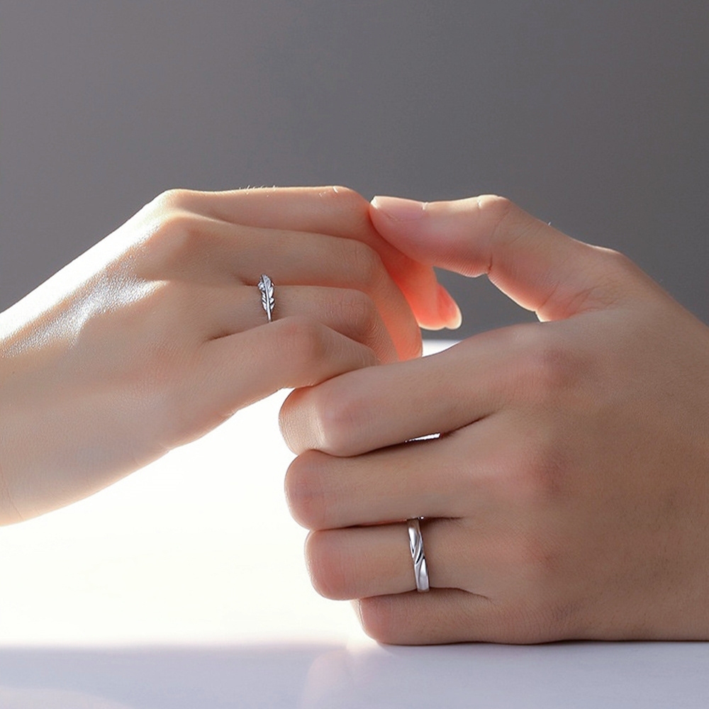 指環 對戒 純銀戒指 情侶對戒 戒指 情侶款 純銀對戒 小眾設計 開口戒指 情人節禮物 送女友 送男友 紀念禮物 128